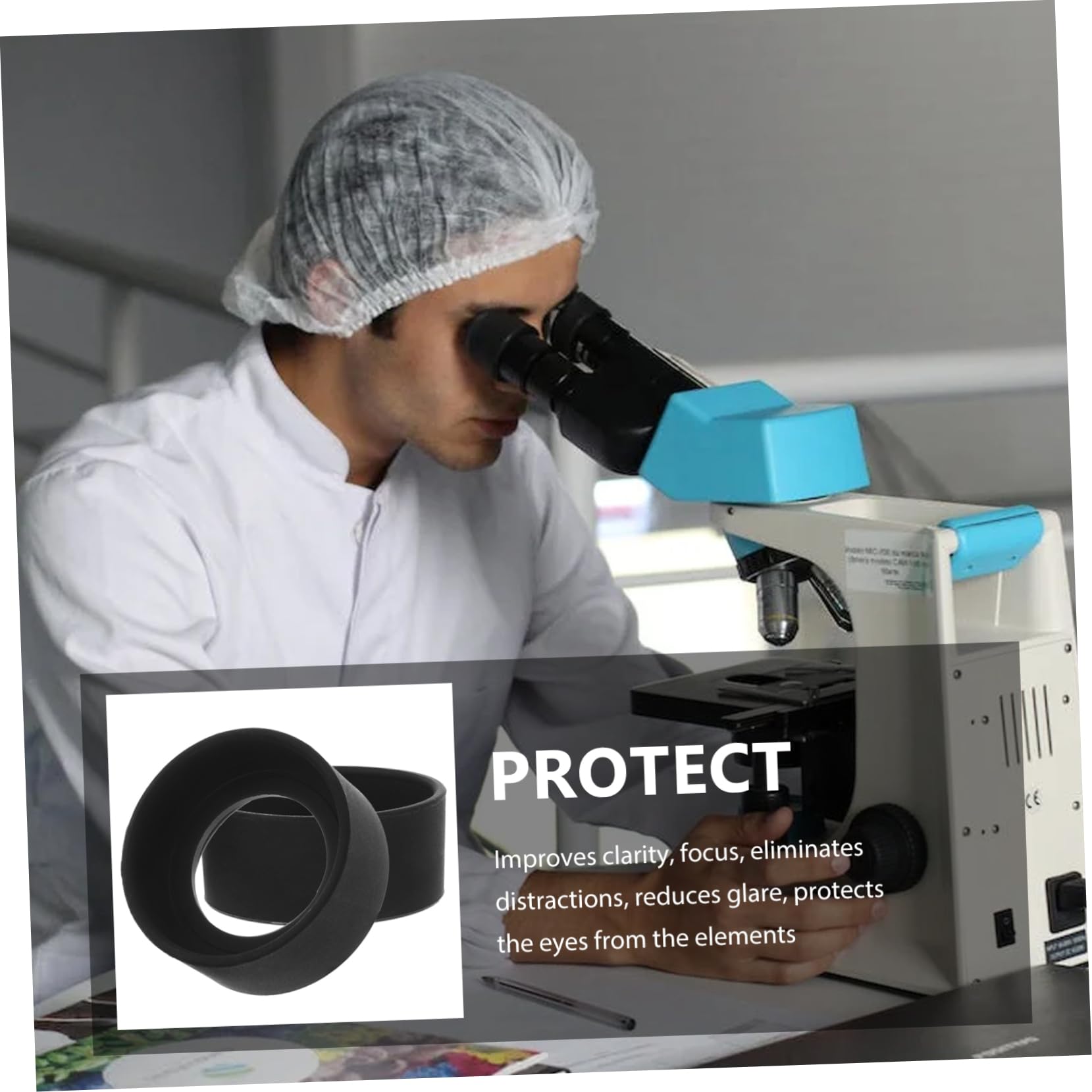 Hemobllo 2 Pièces Protections Oculaires Caoutchouc Pour Microscope - Œilletons Binoculaires