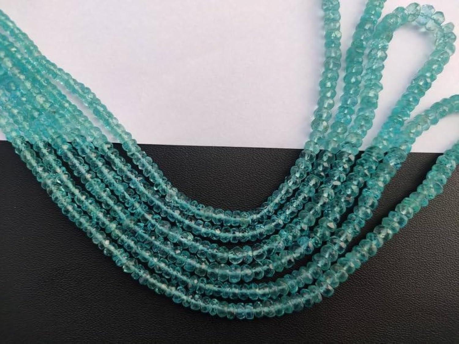 Perles en apatite naturelle 3-3.5mm pierre précieuse pour collier et bracelet DIY