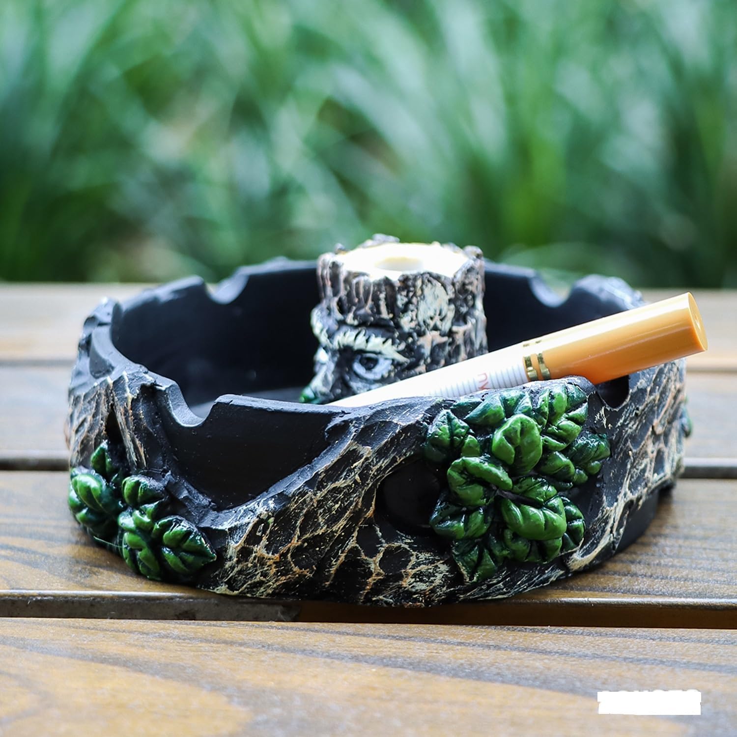 Ashtray Cool Ashtrays Cigarette Snuffer for Smokers,Mushroom Ashtray Outdoors Resin Ash tray Decor, Mushroom Ornament Gifts for Home Office (Stump Head)