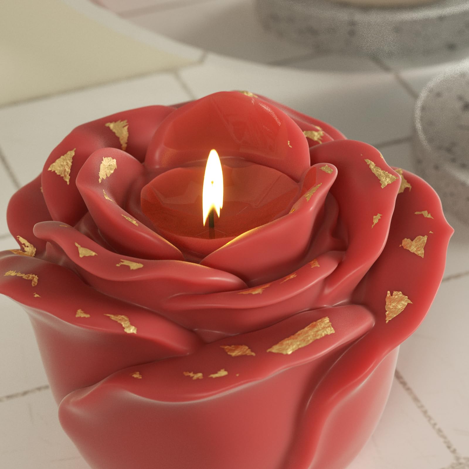 BOOWAN NICOLE Bloom Rose - Stampi in silicone per candele, 3D, per la produzione di candele, decorazioni artigianali (LZ0856)