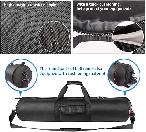 image for HEMMOTOP Tripod Bag, 25.6x7in Tripod Carrying Case Heavy Duty with Two