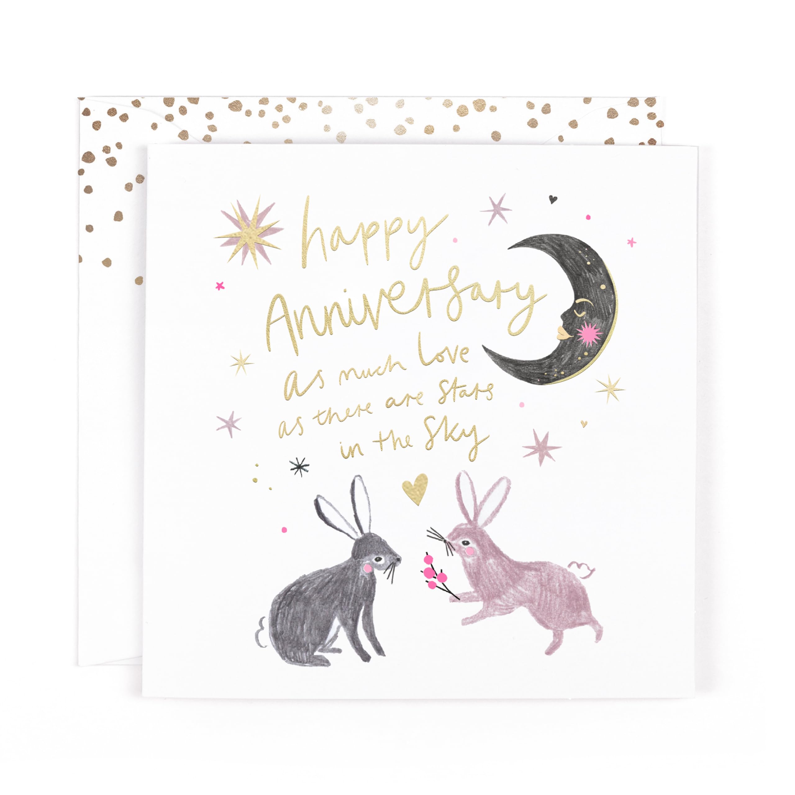 Hotchpotch Happy Anniversary Luxury Foiled Greetings Card, 6 X 6 Inches