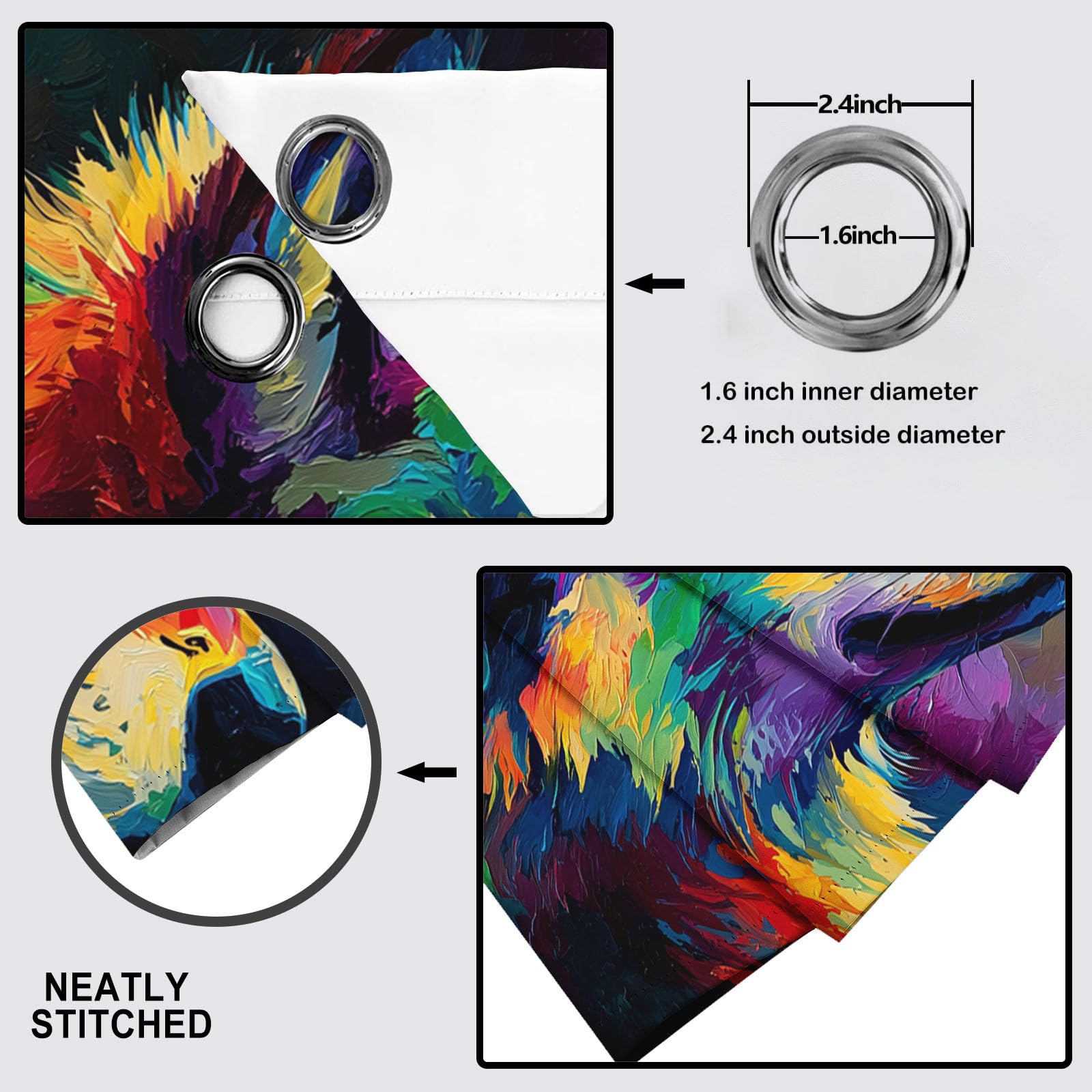 Wasserdichter Duschvorhang Polyester mit Gekritzel Wilder Tiere Abstrakter Wolf, Badewanne Badezimmer Vorhang 240x200cm, Waschbar Einfach zu Reinigen, Dunkelblau Duschvorhänge mit 12 Haken