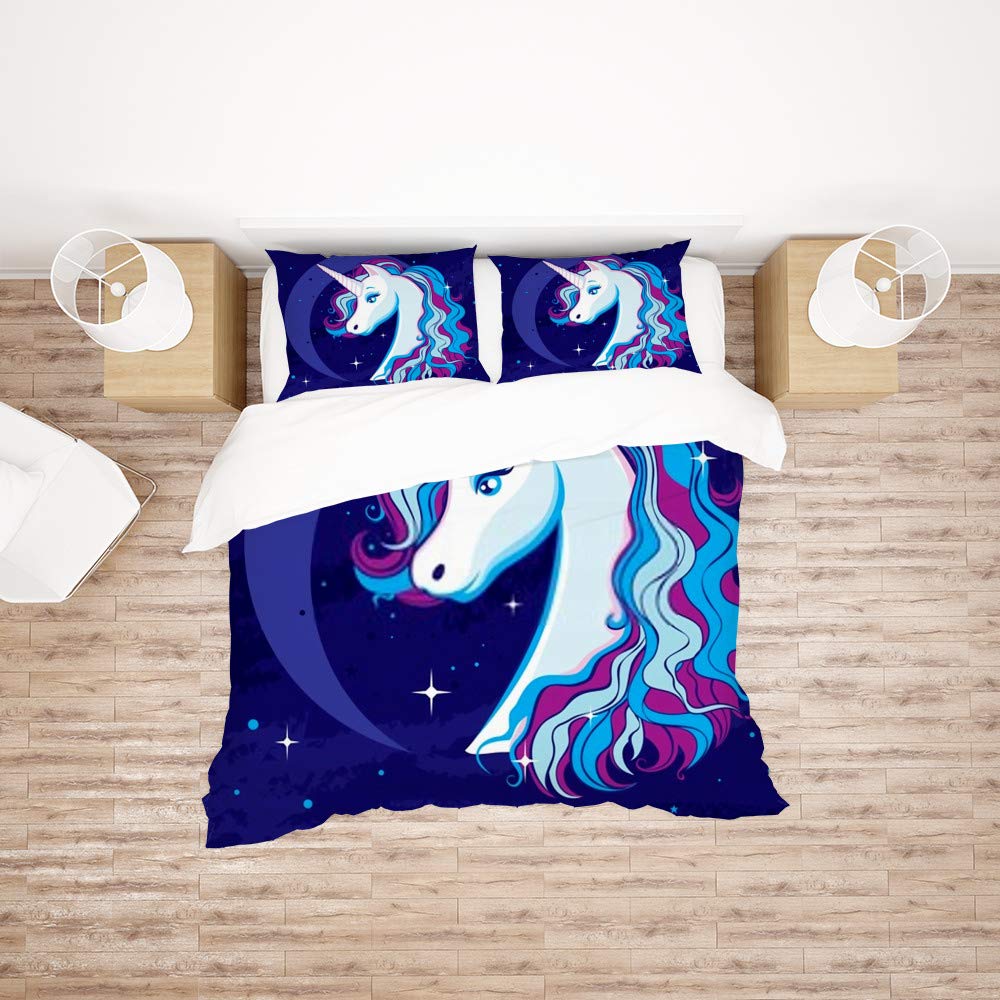 Parure de lit licorne sans repassage pour lit King confort durable