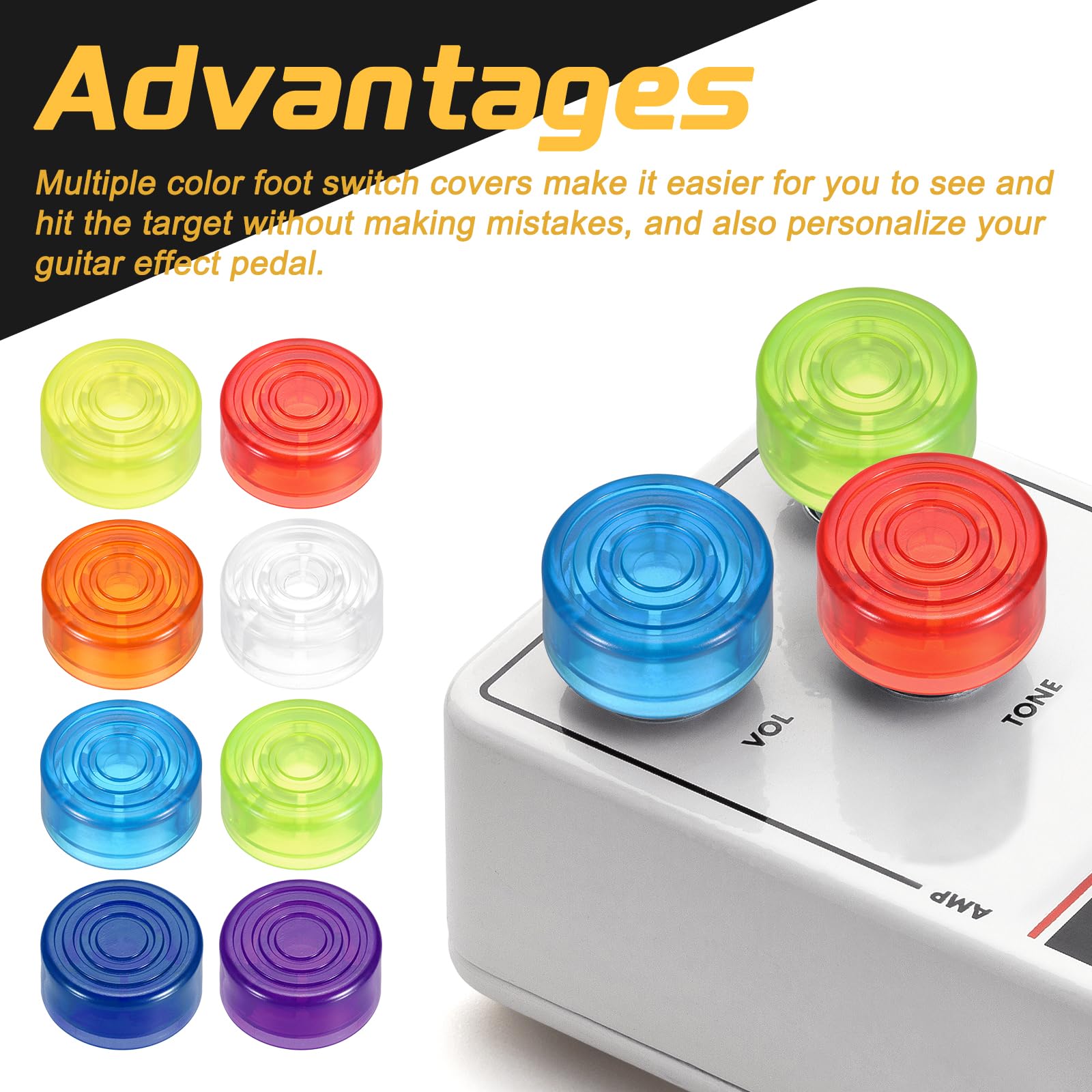 Sourcing Map Lot De 12 Capuchons En Métal Pour Pédale De Guitare - 0,95