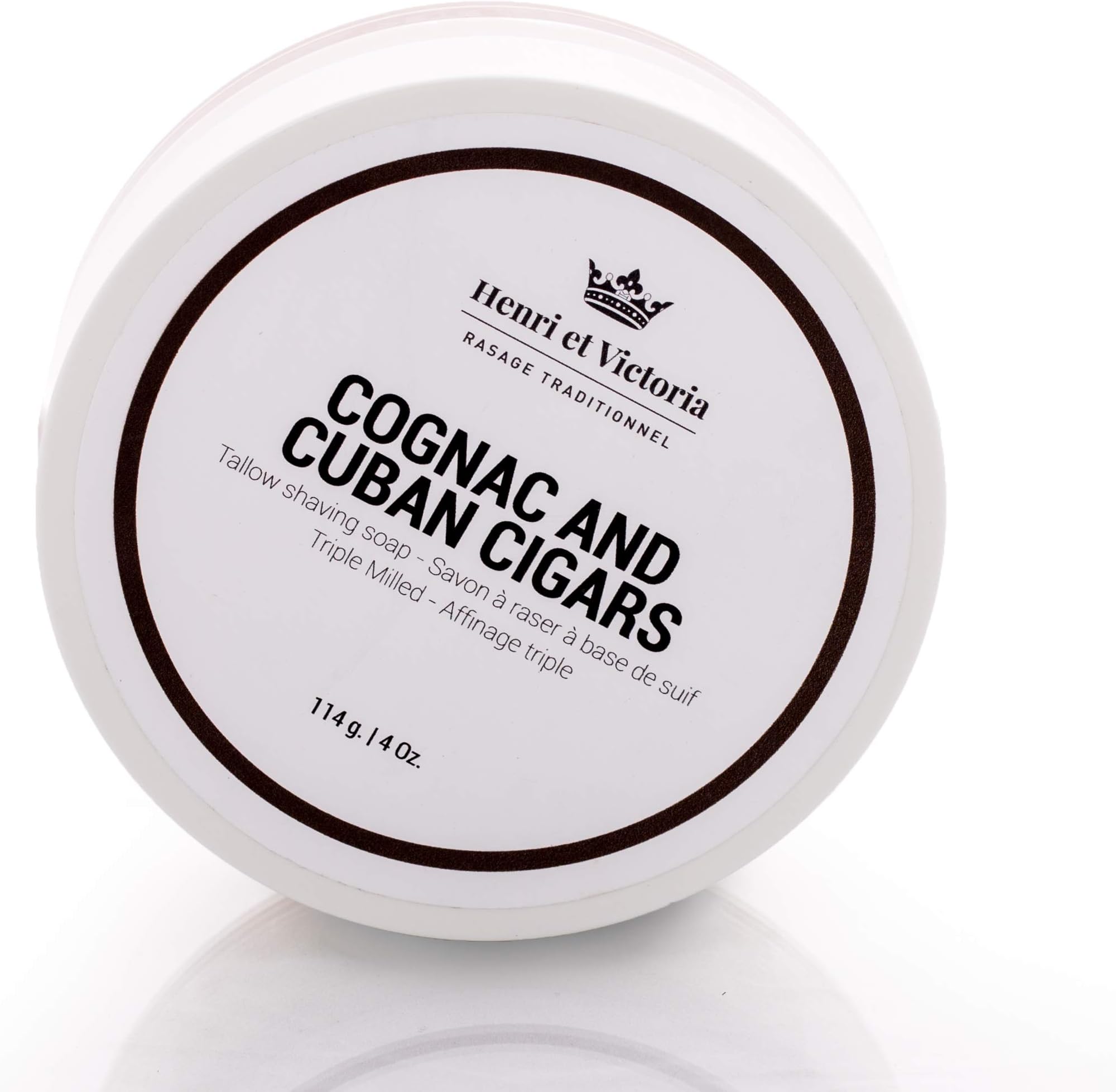Shaving Soap For Men | Cognac and Cuban Cigars Fragrance | Smooth Shave, Lathers Up Nicely, Long-Lasting Scent | Triple Milled Soap, Canadian Made by Skilled Artisan 114 g (4 oz)