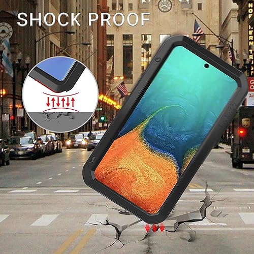 Miniatura 4 de LOVE MEI Funda para Samsung Galaxy A71 4G, resistente al agua, militar, resistente, a prueba de golpes, polvo y suciedad, aluminio híbrido, metal,