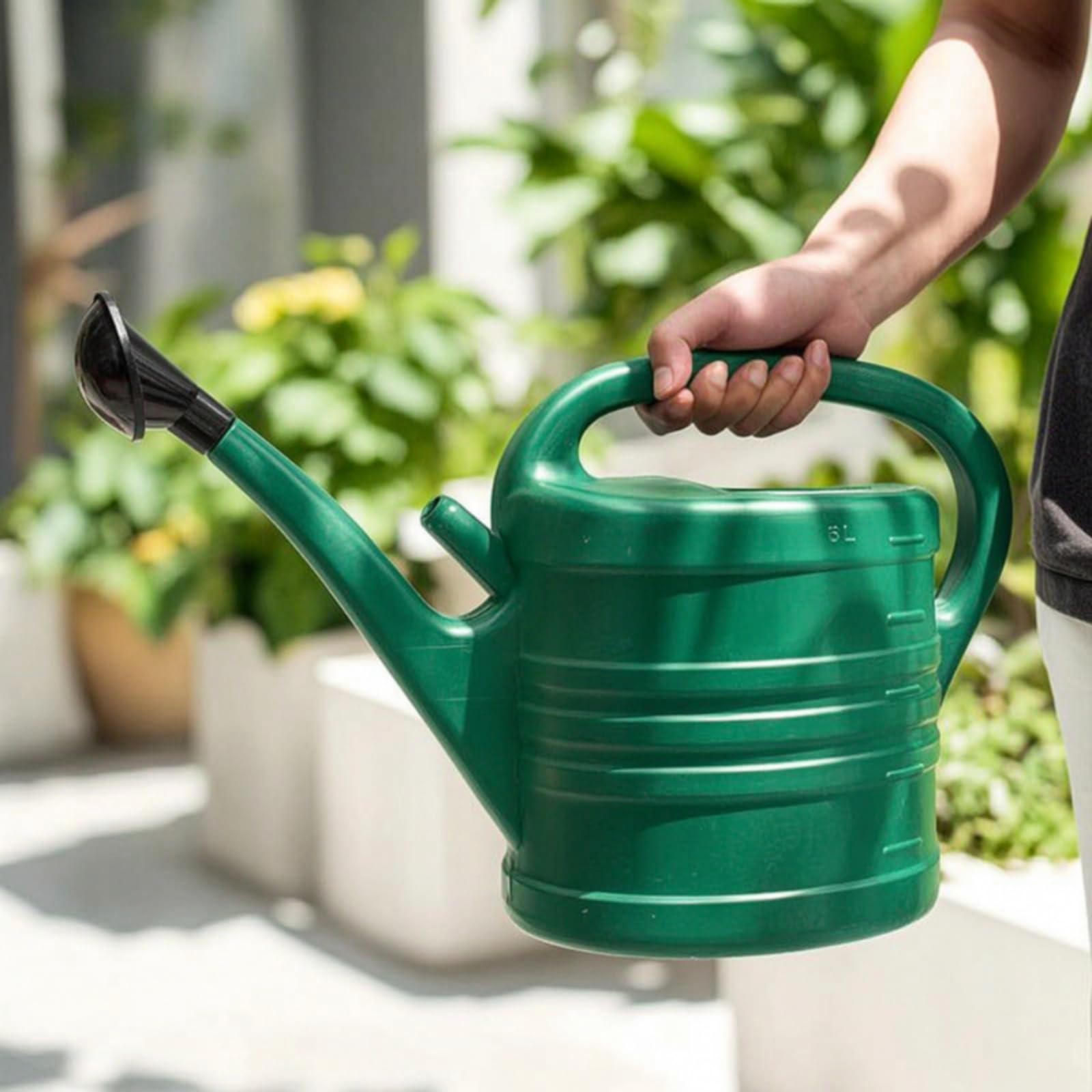 Regadera con Roseta Graduada Regadera Plástico Ligera Jardinería para Jardineros, Balcón, Invernadero, 8L Capacity