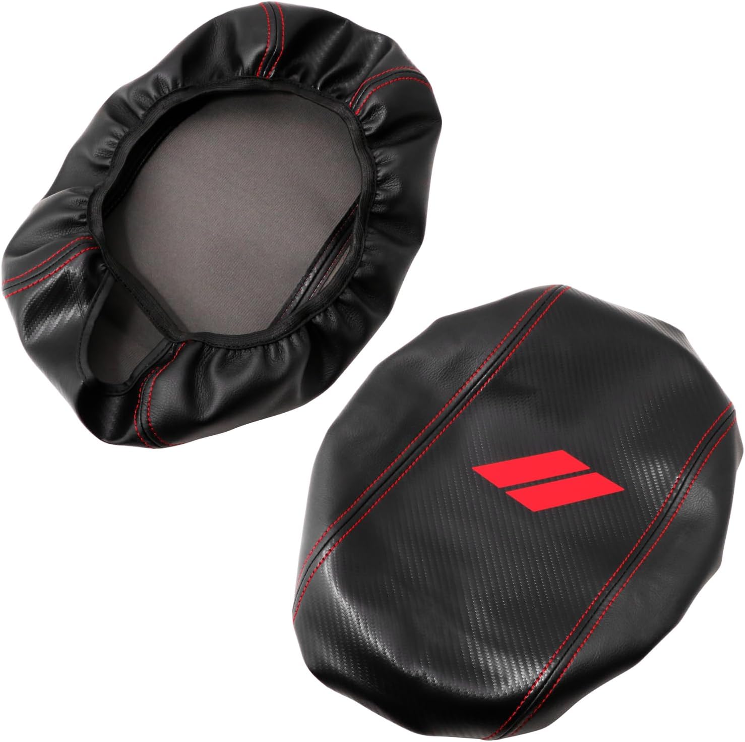Center Console Armrest Cover for Dodge Durango Accessories 2026 2025 2024-2021 Seat Console Box Cover Leather Protector Pad Interior Decoration (Red Stitches, Carbon Red)