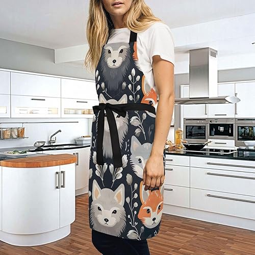 Miniatura 2 de RPLIFE Violet Men - Delantales de barbacoa para hombre, delantales para cocinar, delantal de cocina impermeable, delantales para panaderos