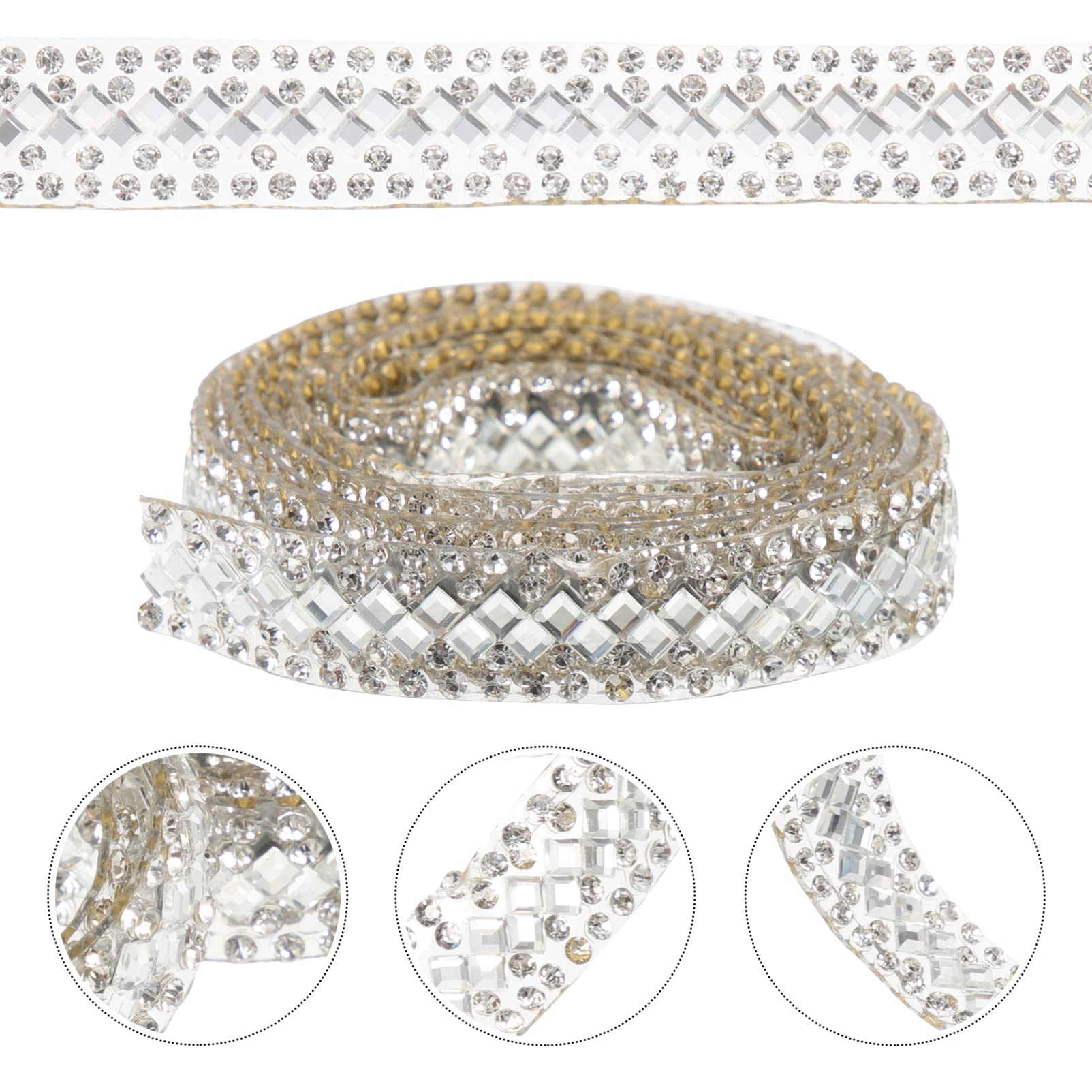 ACiyD Selbstklebendes Strassband Bling Diamond Ribbon Crystal Trim Roll Gem Sticker für DIY Art Crafts Auto Phone Wedding Dress Decoration