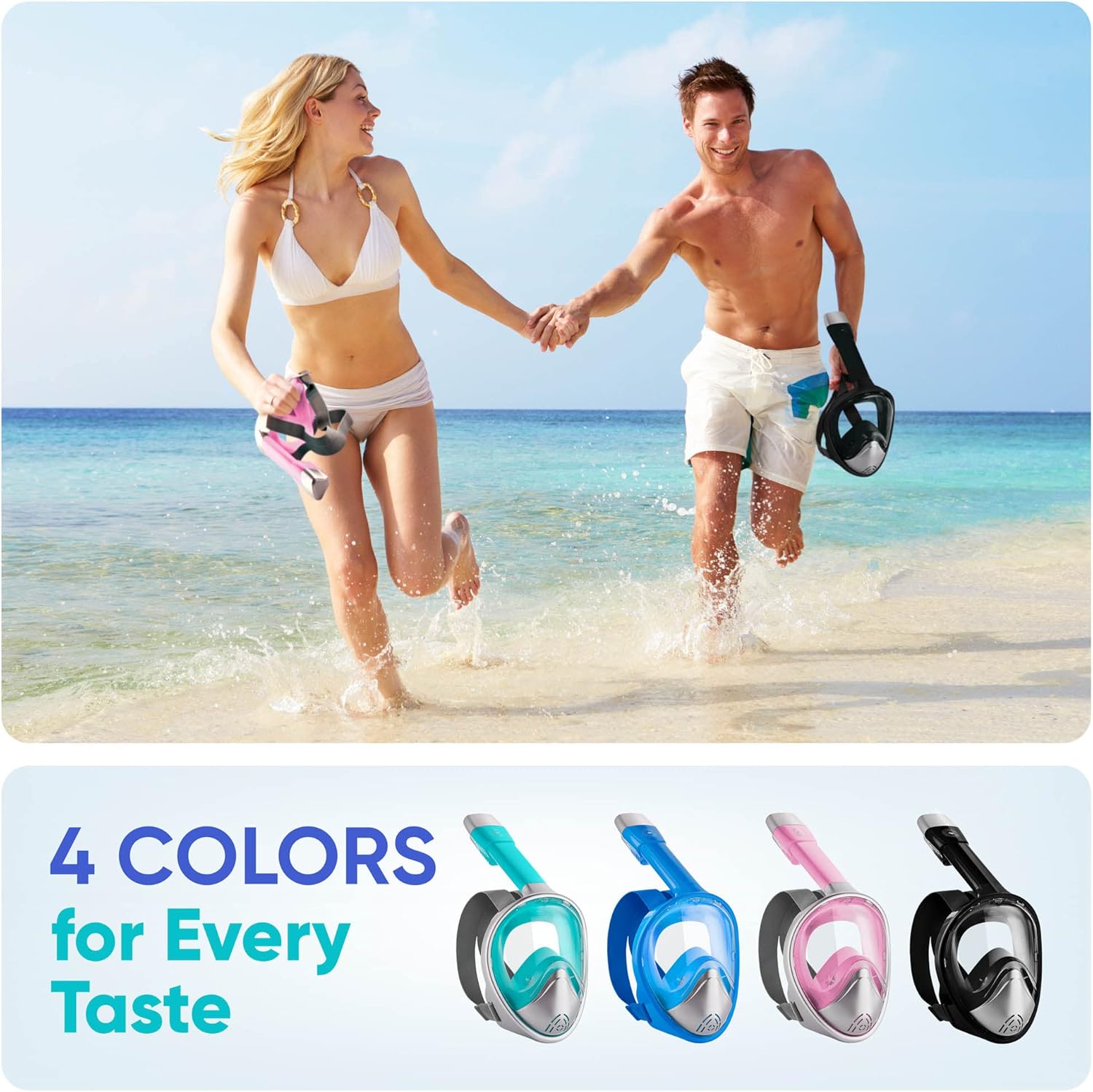 Platinum Arowana Full Face Snorkel Mask - Snorkeling Gear for Adults and Kids, 180° Panoramic View Scuba mask, Anti-Fog Anti-Leak Dry Top Set Diving Mask w/ Detachable Camera Mount & Adjustable Straps : Sports & Outdoors