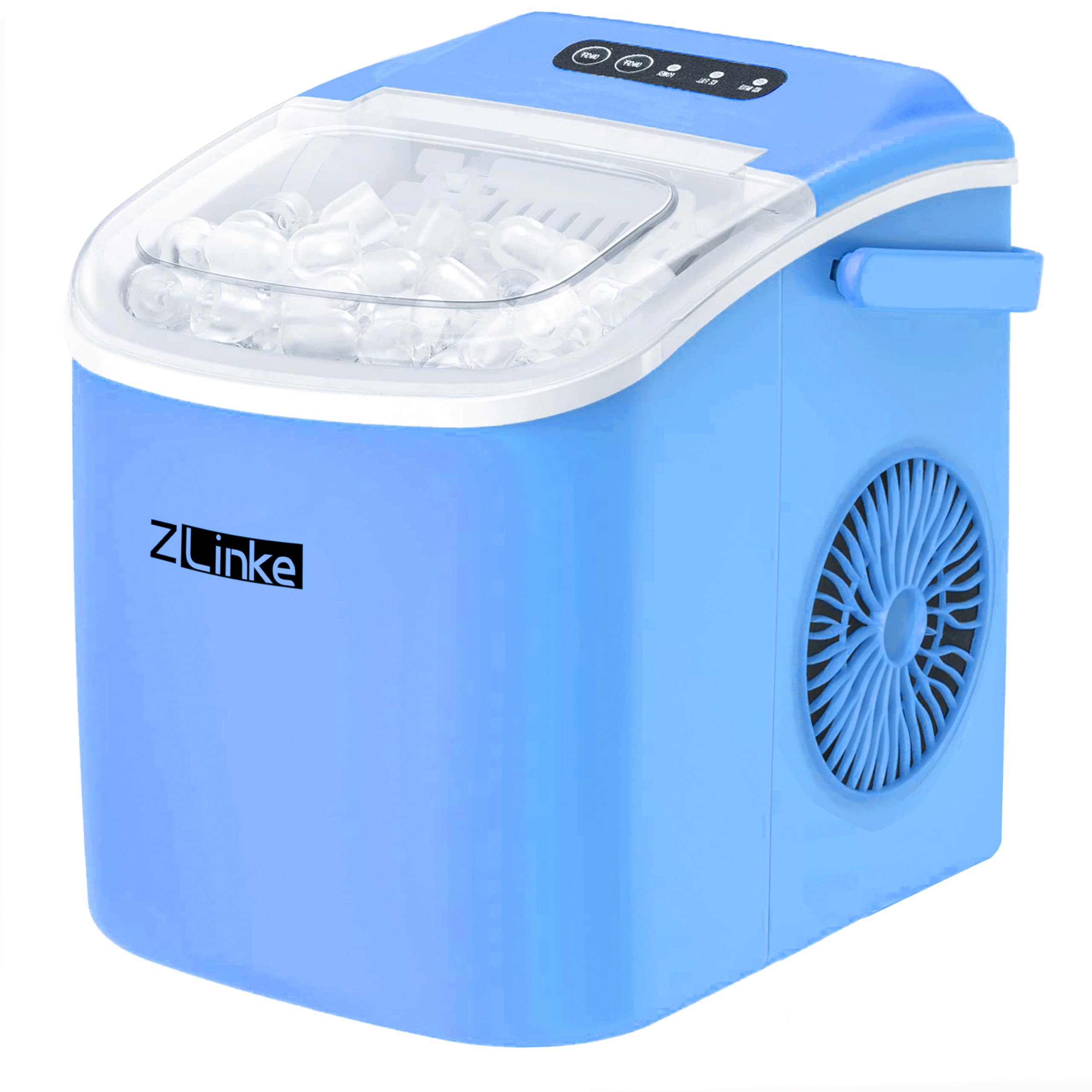 Countertop Ice Maker, Ice Maker Machine 6 Mins 9 Bullet Ice, 26.5lbs/24Hrs, Portable Ice Maker Machine with Self-Cleaning, Ice Scoop, and Basket (Blue)
