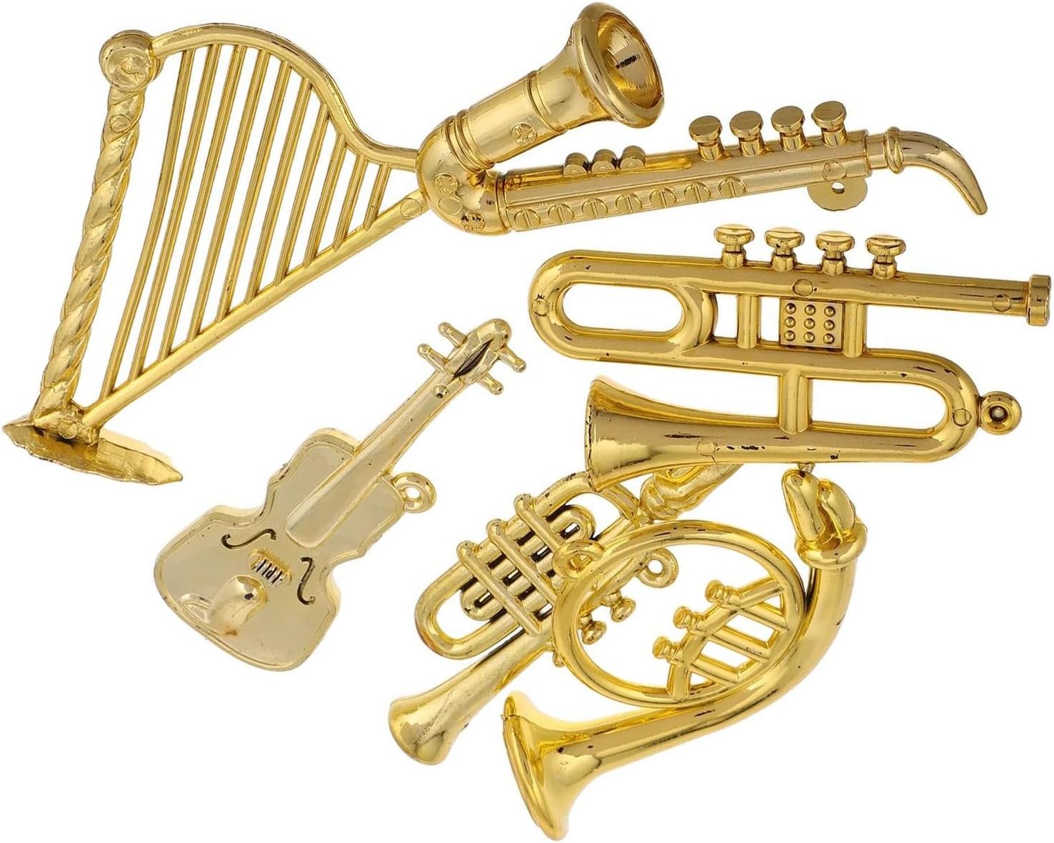 Grand Piano Ornaments Musical Instrument Ornaments Gold Plastic Decorative Set