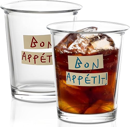 Miniatura 1 de YY Juego de 2 vasos de agua vintage de 10.1 fl oz para cóctel, whisky, jugo