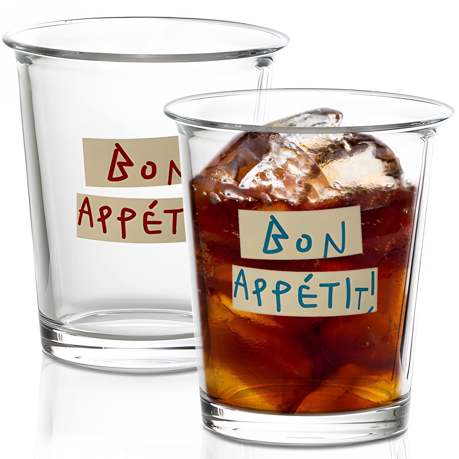 UptVin Lot De 4 Verres à Café Nervurés 300 Ml – Verres Texturés Empilables Avec Brosse, Parfaits Pour Café Glacé, Cocktails, Whisky, Soda