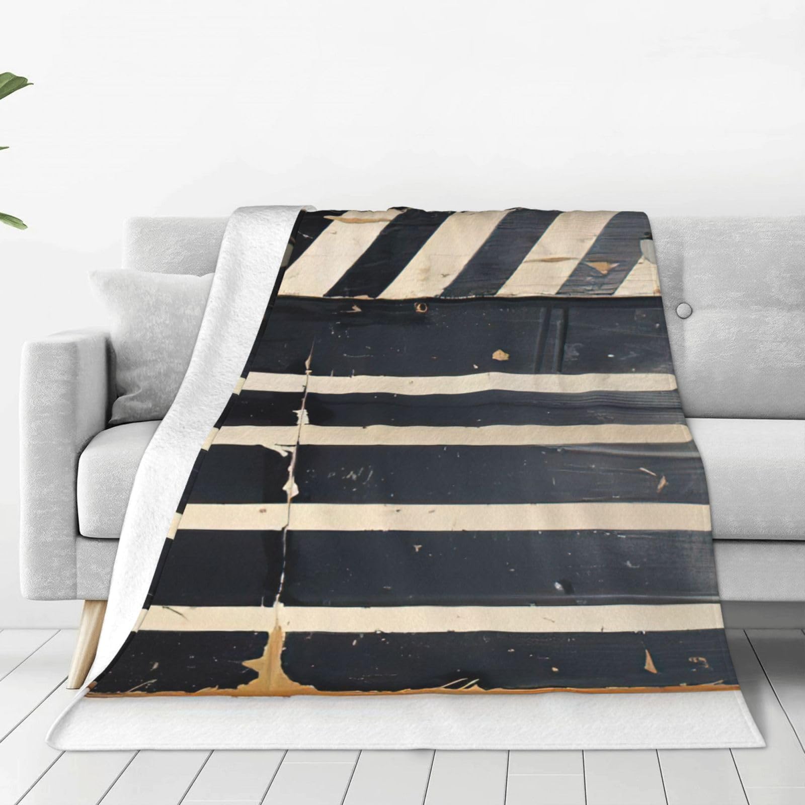 Couverture polaire flanelle légère noire pour lit et canapé