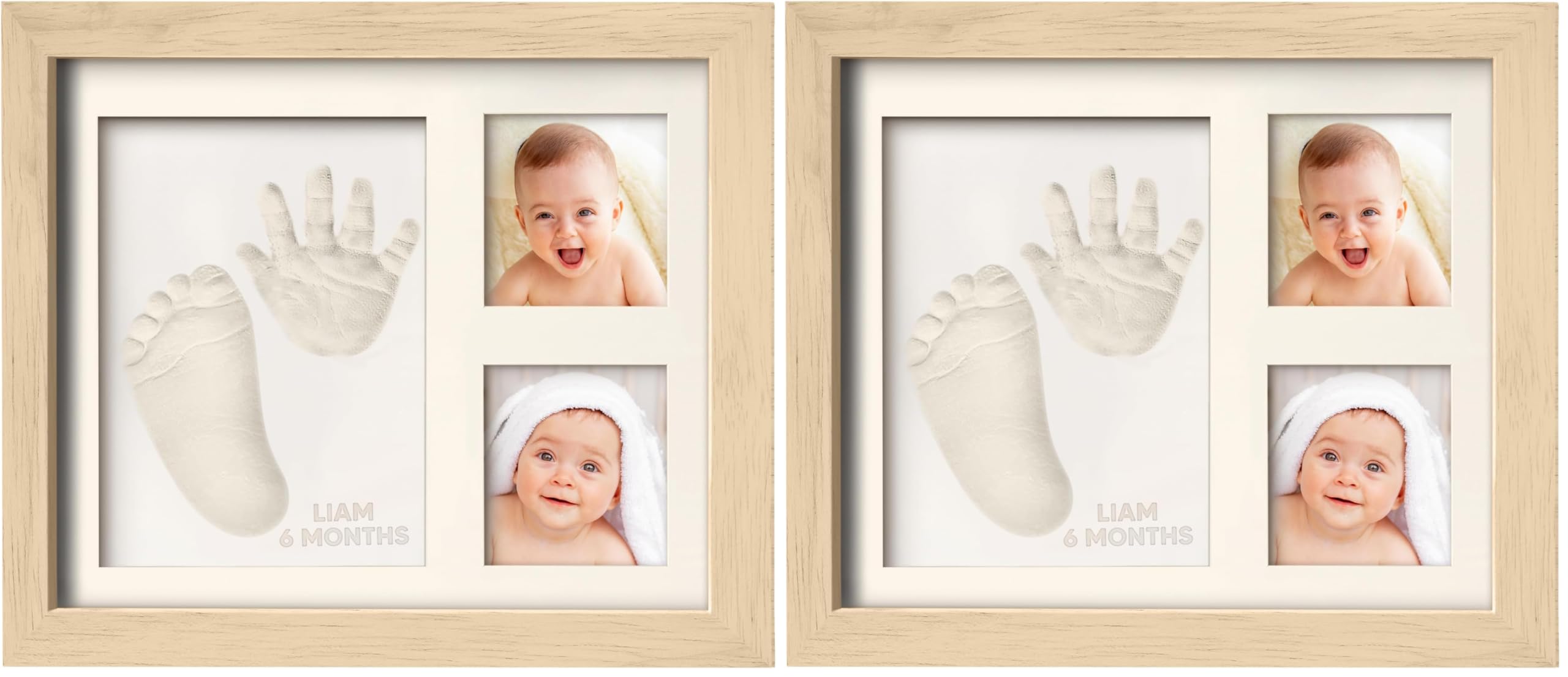 KeaBabies Baby Handabdruck und Fußabdruck Set mit Filz Letterboard, Clean Touch Stempelkissen (Ash Wood, Solo) (Packung mit 2)