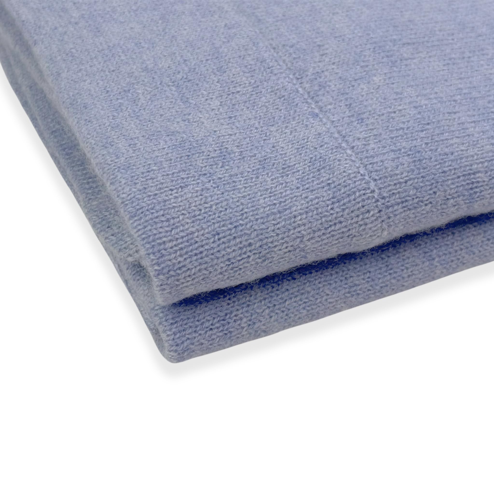 Jet&Bo BABY Manta de bebé 100% cachemira, diseño de punto de lujo en azul, 32 x 40 pulgadas, ultrasuave, hipoalergénica y regula la temperatura, caja de regalo y tarjeta incluidas