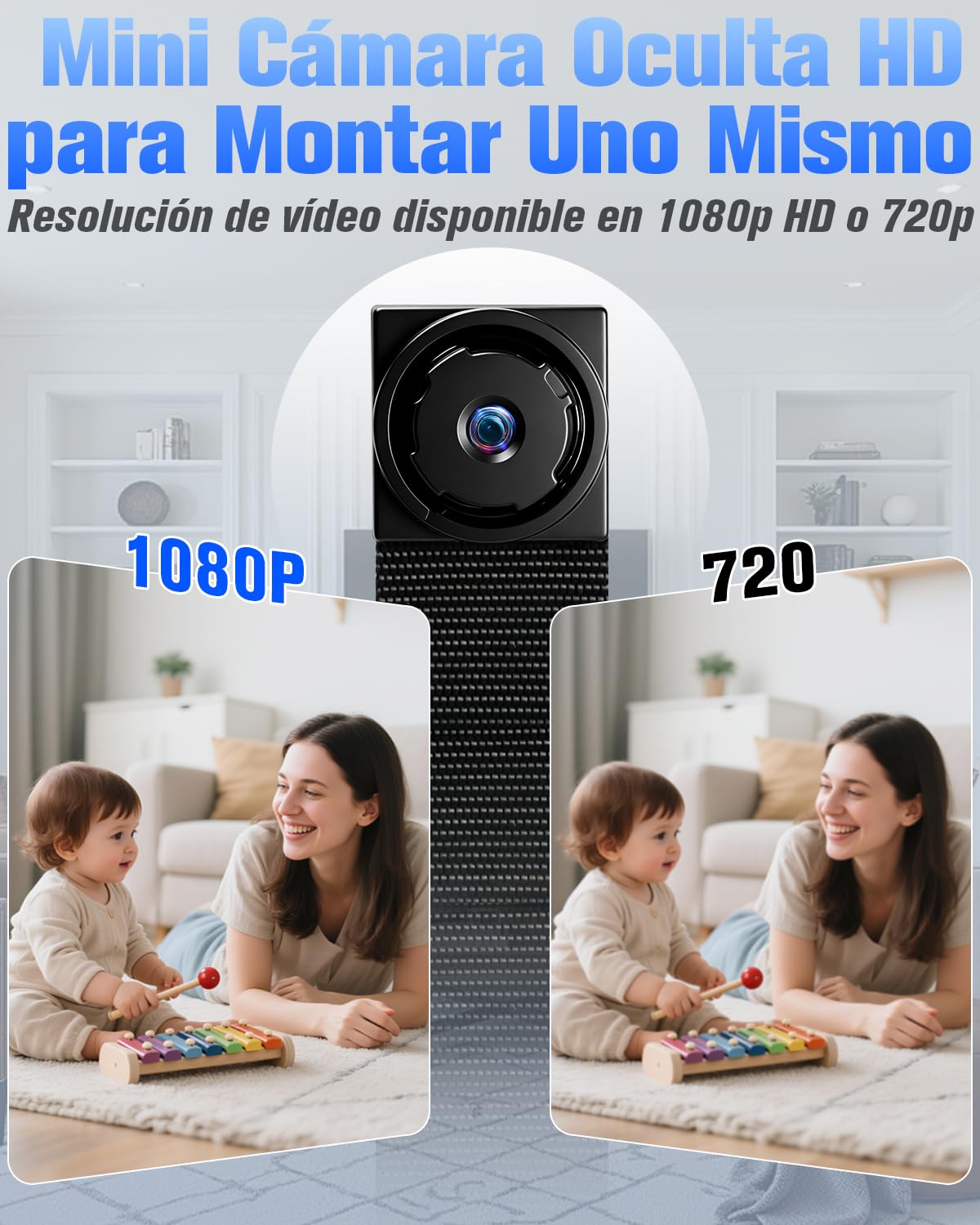 Cámara Espía Oculta, Mini Camaras Espias 1080P HD, Portátil Cámara de Vigilancia Miniatura Camara Camuflada con Detección de Movimiento Larga Duración de Batería