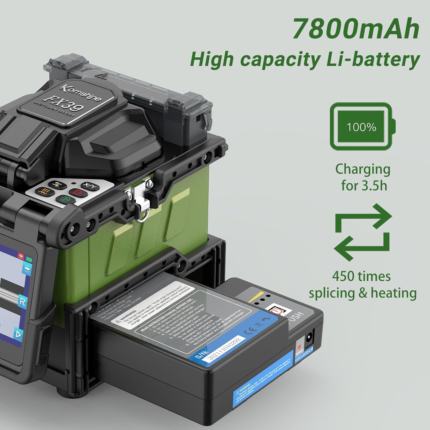 KOMSHINE FX39 with 7800mAh high capacity Li-battery