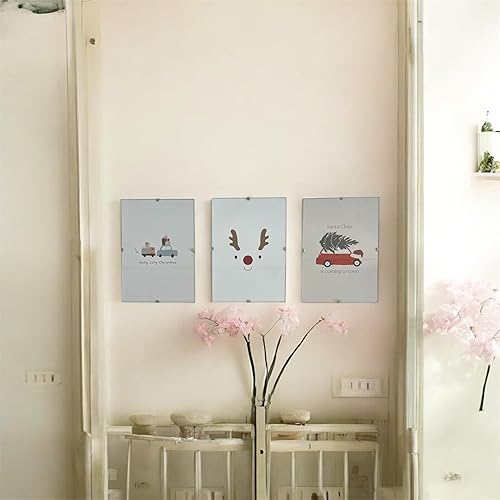 Miniatura 8 de WOOD SIDE ORBIS Marcos de fotos con clip de vidrio de 9 x 12 pulgadas, paquete de 3, marcos de fotos transparentes para manualidades