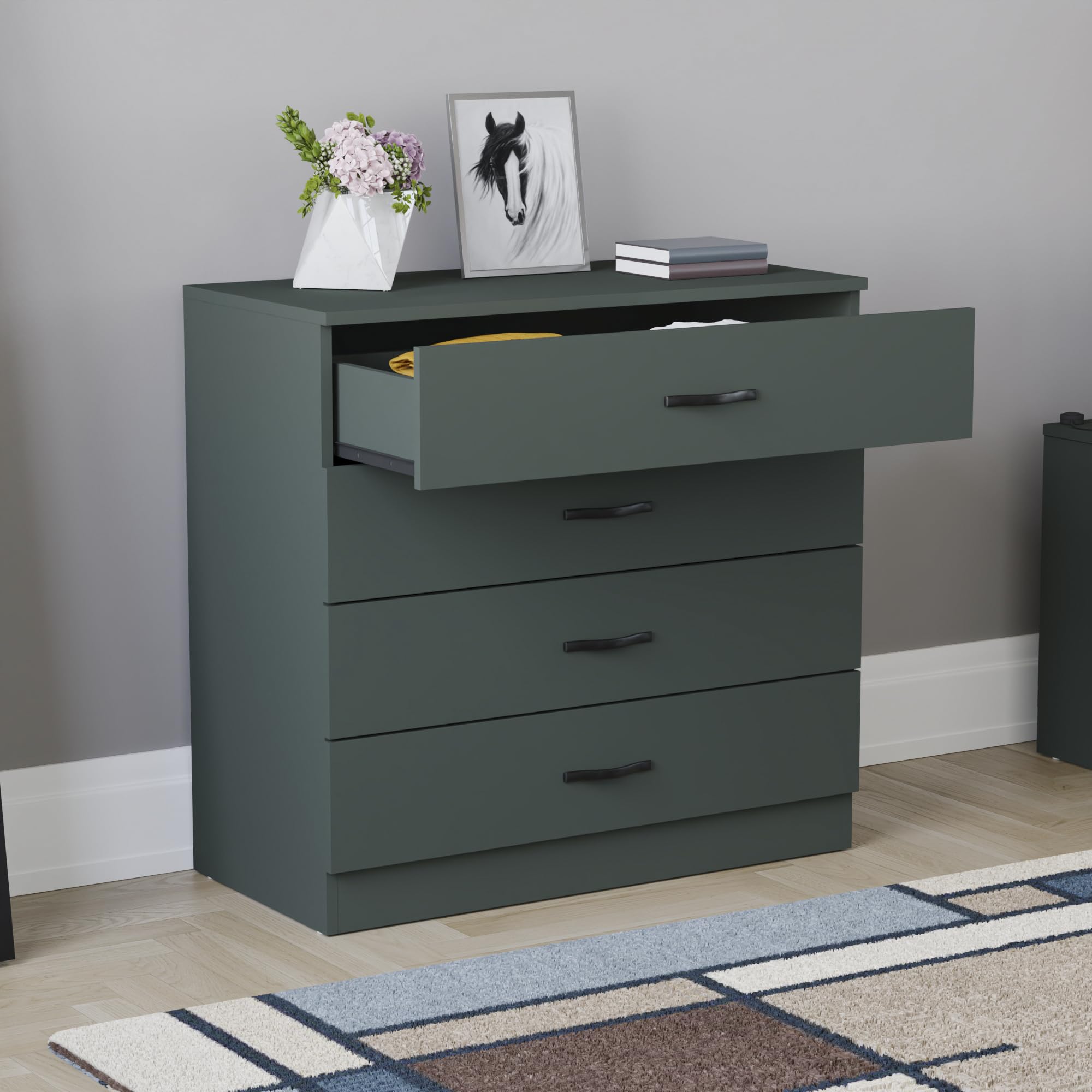 Vida Designs Riano Commode à 4 tiroirs Vert Jaspe