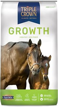 Triple Crown Growth Foal & Mare Feed, Textured Feed for Young Horses, Broodmares & Breeding Stallions, Horse Feed, 50 lbs