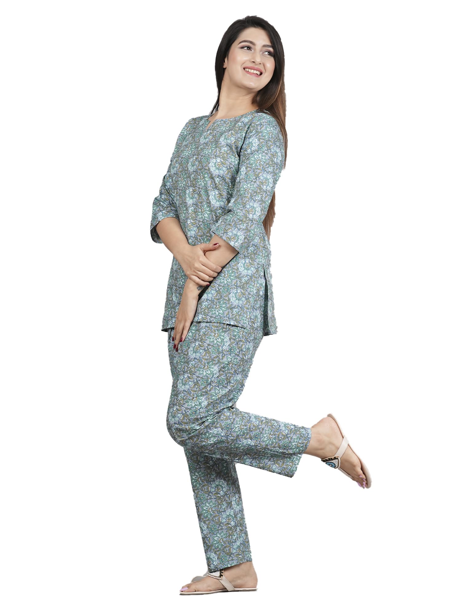monique Brand Women's Cotton/Rayon 2'pcs Night Suit Top and Pyjama Set 2'pcs-picture-39