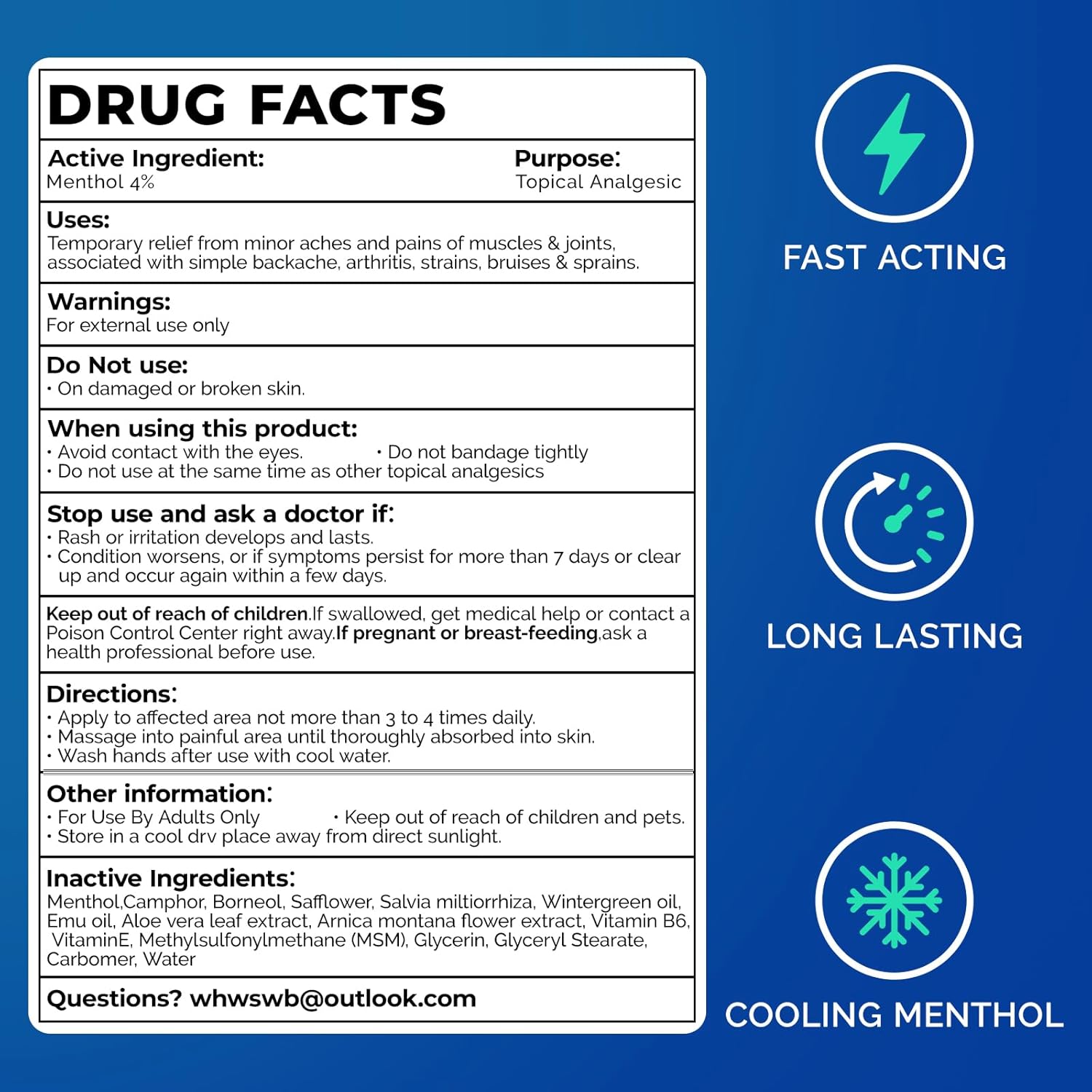 Neuropathy Nerve Relief Cream - Maximum Strength for Feet, Hands, Legs, Toes Includes Menthol, Arnica, Aloe Vera, Emu, MSM, Vitamin B6, Effective Cooling Soothing - Image 7