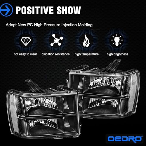 Miniatura 184 de oEdRo Faros delanteros compatibles con Ford F150 / 06-08 Lincoln Mark LT Pickup 2004, 2005, 2006, 2007, 2008, Ford F150 / 06-08 Lincoln Mark LT OE