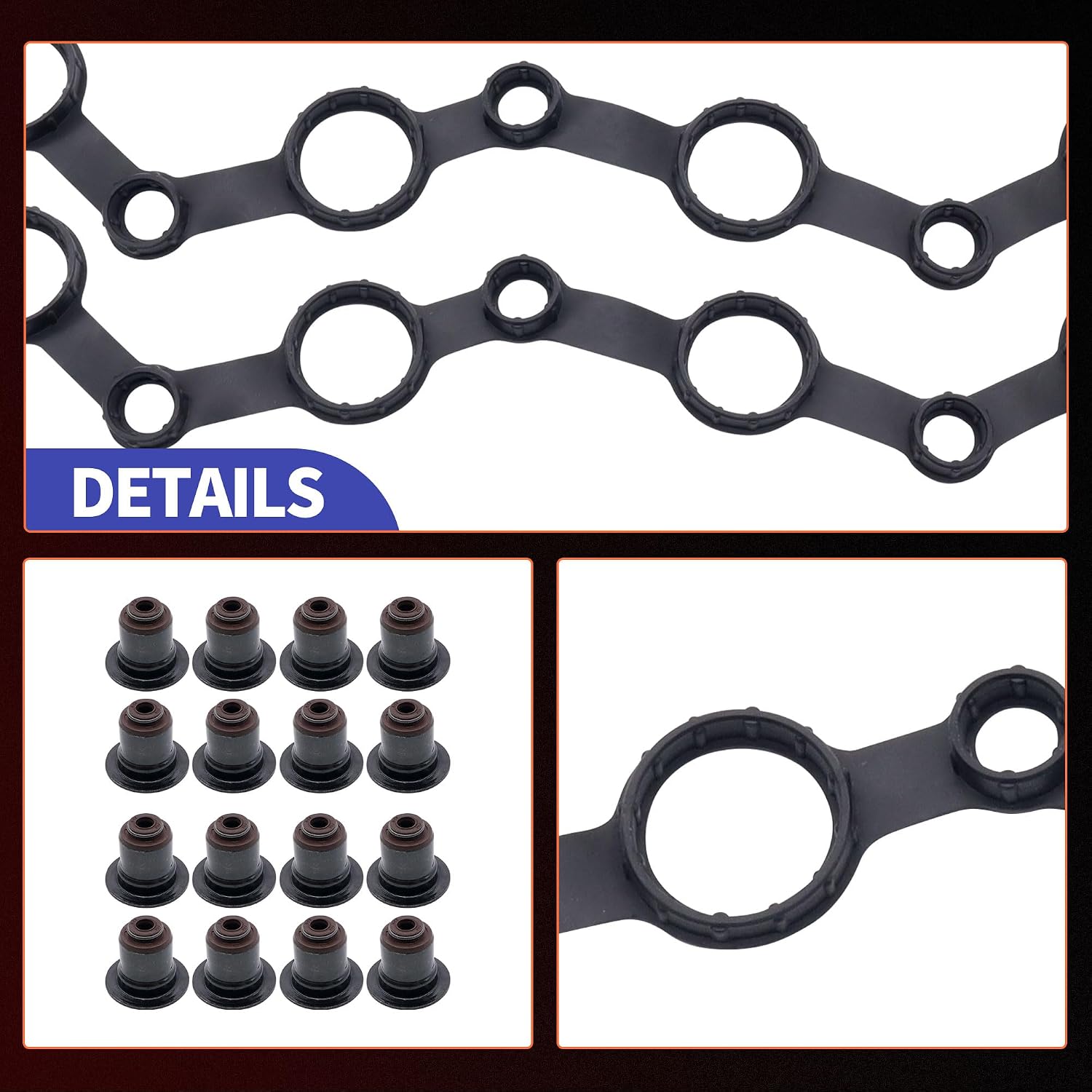 HiSport Engine Cylinder Head Valve Cover Gasket Seal - Compatible with Hyundai ix35 Sonata Sonata Tucson Santa Fe Kia Sportage Optima Sorento Rondo 2.0L 2.4L 2010-2016 - Replace VS50869R
