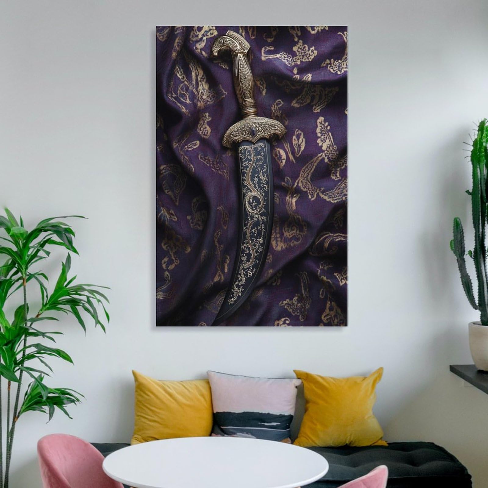WJWART Sikh Kirpan - Póster en lienzo para decoración de dormitorio, oficina, habitación, regalo, 60 x 90 cm