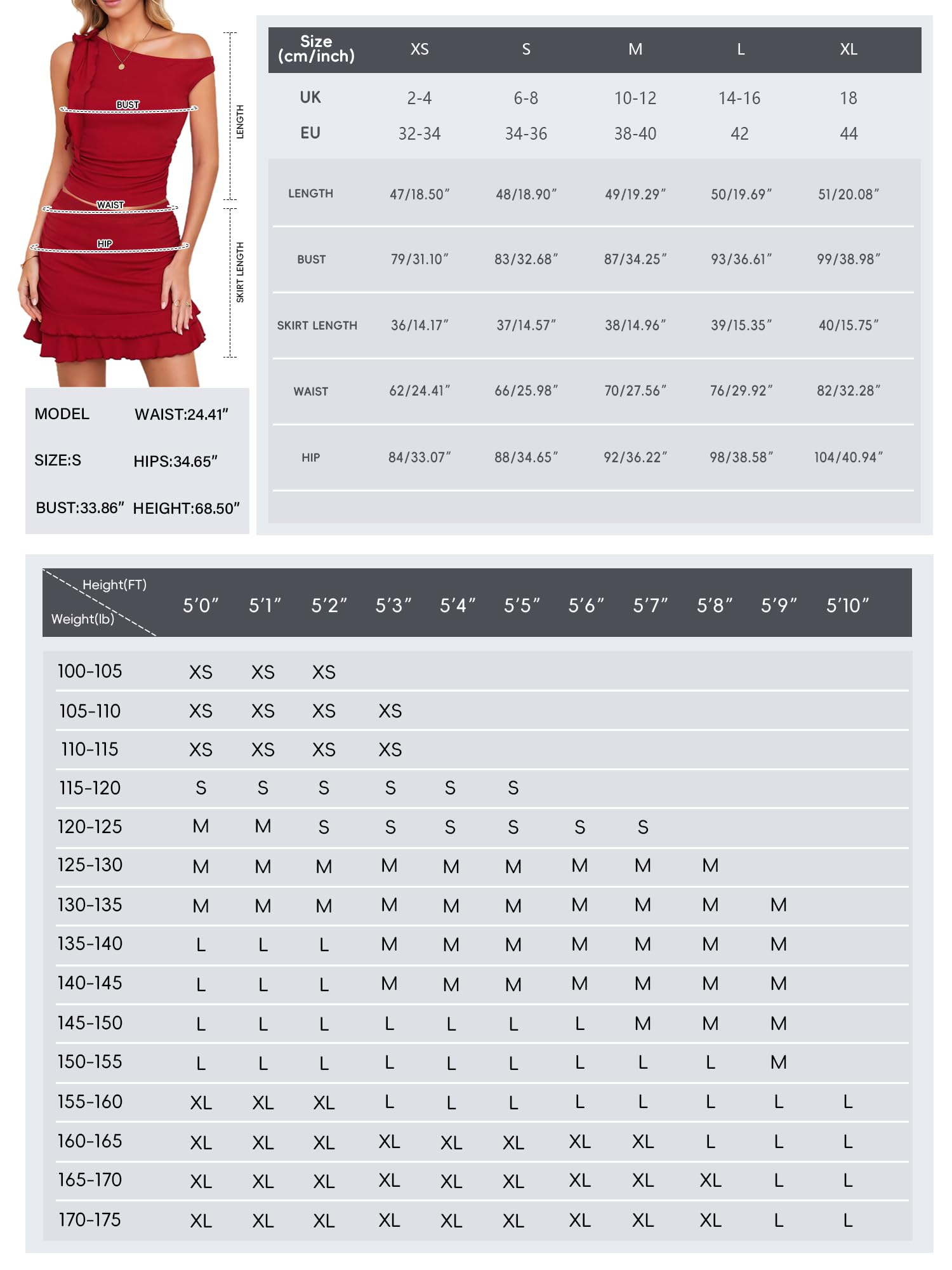 MAYFASEY Damen Sommerkleid Minikleid Zweiteiler Sexy Kurz Bodycon Partyleid | Schulterfrei Oberteil Hoch taillierter Minirock mit Rüschen Sommer Outfit Cocktailkleid
