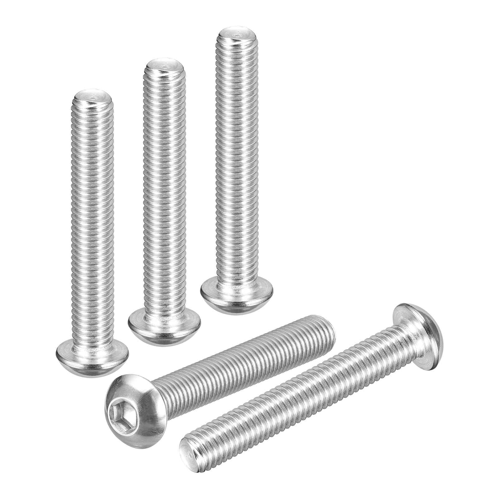 DTGN M10-1.5x75mm Button Head Socket Cap Screws - 10Pack - Good for Road Bicycle, Mountain Bike, Auto, Motorcycle - 304 Stainless Steel Whitewashed - Hex Socket Drive Fasteners — image 1