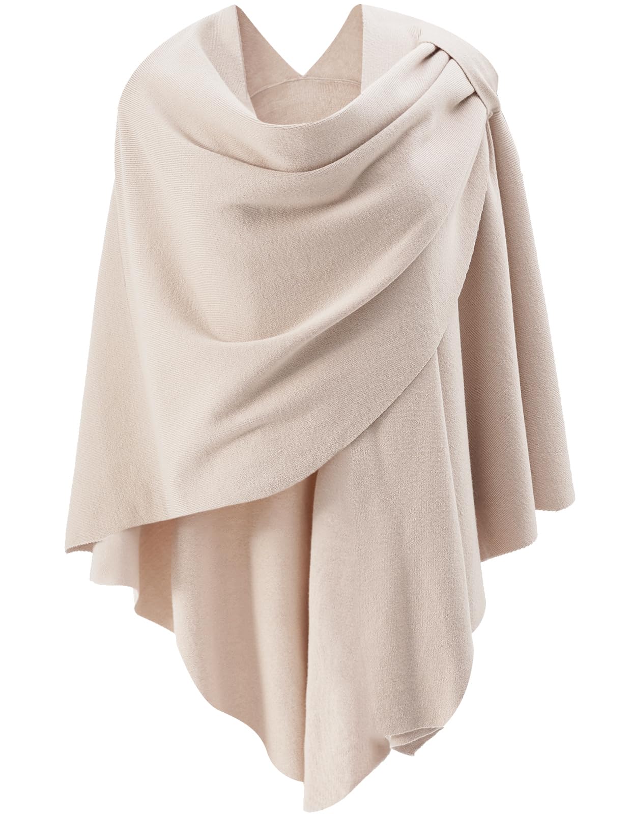 PAMEILA Womens Open Front Poncho Sweater Wrap Topper Knitted Elegant Shawls Cape for Spring Fall Winter