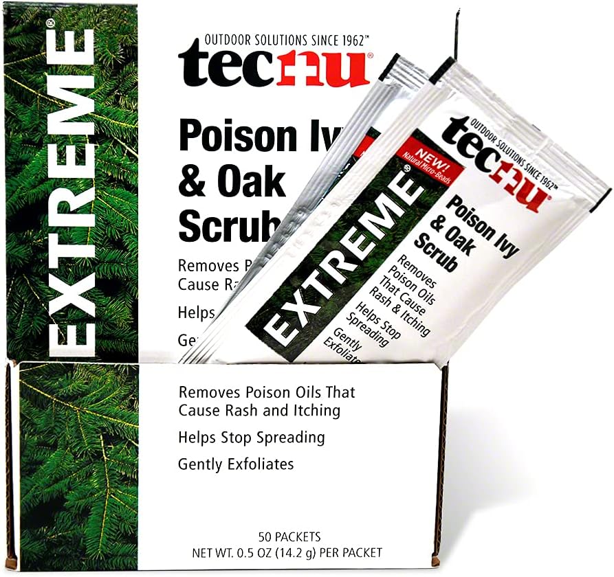 Tecnu Extreme Poison Ivy & Oak Scrub Individual Use Packets, 0.5 Ounce (Pack of 50)