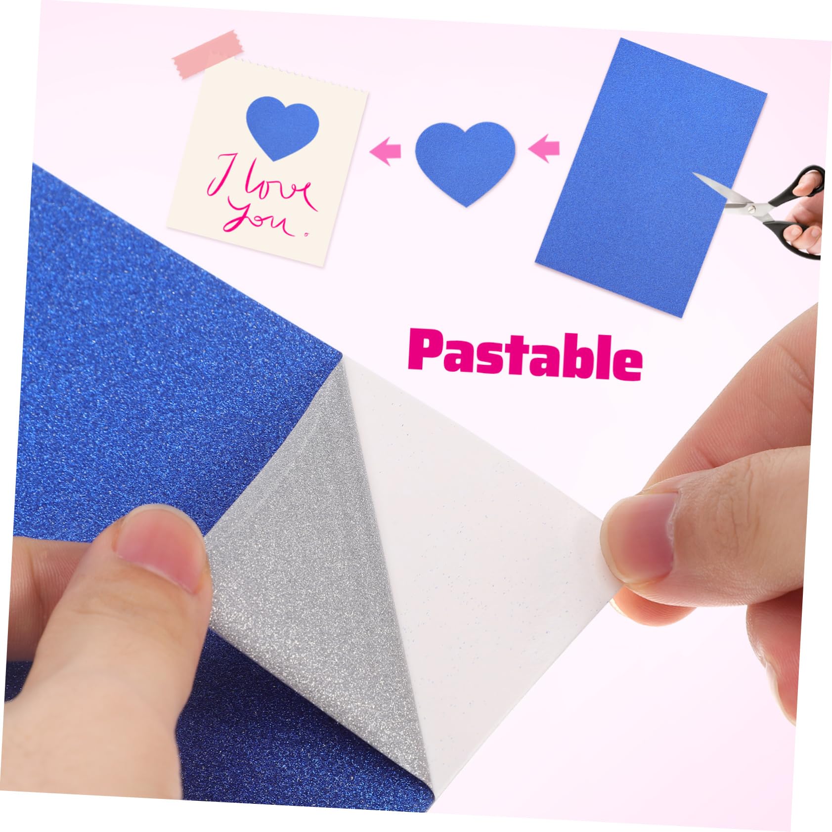 HOMSFOU Cartoncino Glitterato Colorato 60 Fogli Carta per Scrapbooking, Decoupage e Artigianato Fai da Te Colore Casuale