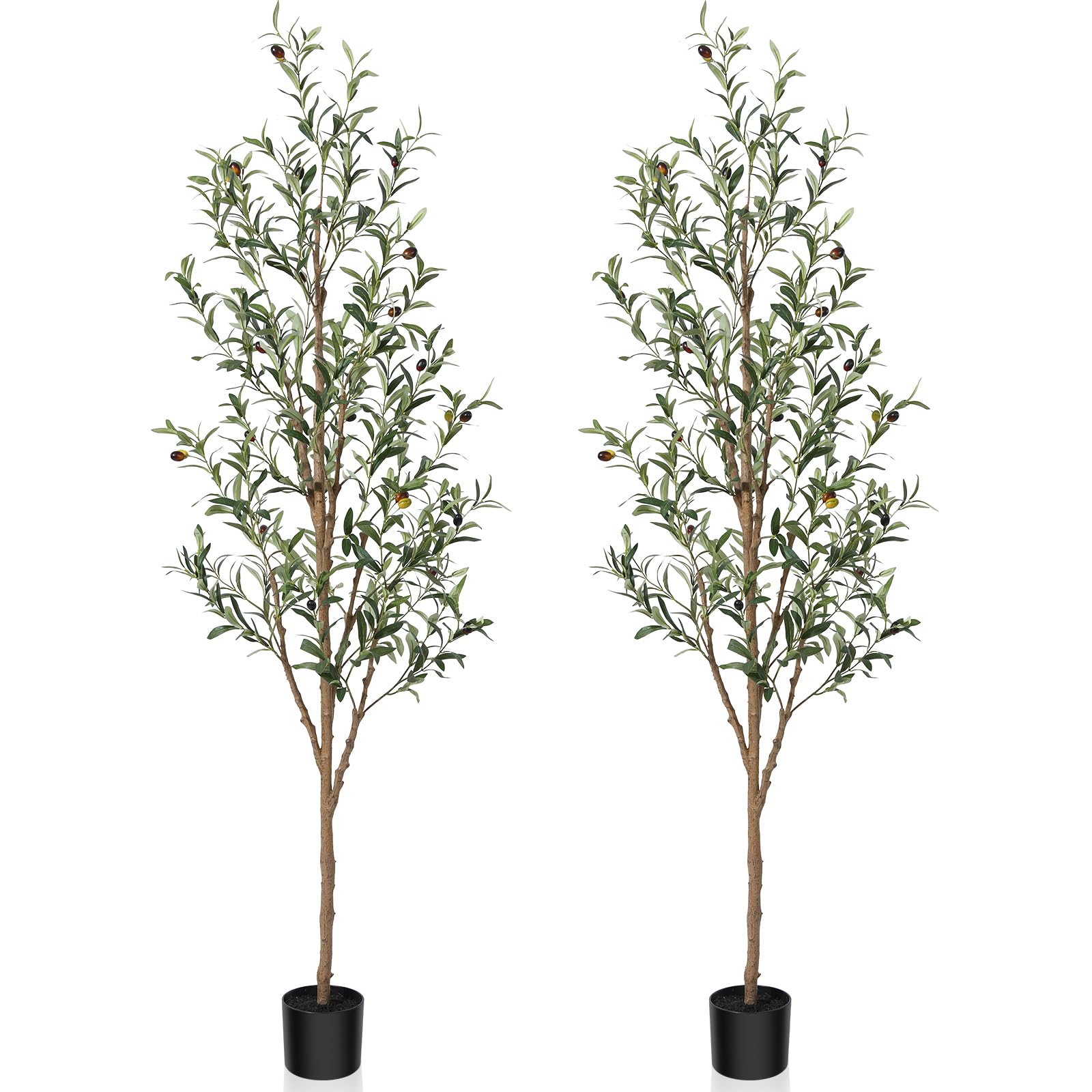 Kazeila Artificial Olive Tree Realistic Fake Silk Tree 6 Feet Tall Faux