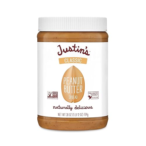 JUSTINS Classic No Stir - Mantequilla de maní sin gluten tarro de 28 onzas JUSTINS Classic No Stir - Mantequilla de maní sin gluten tarro de 28 onzas