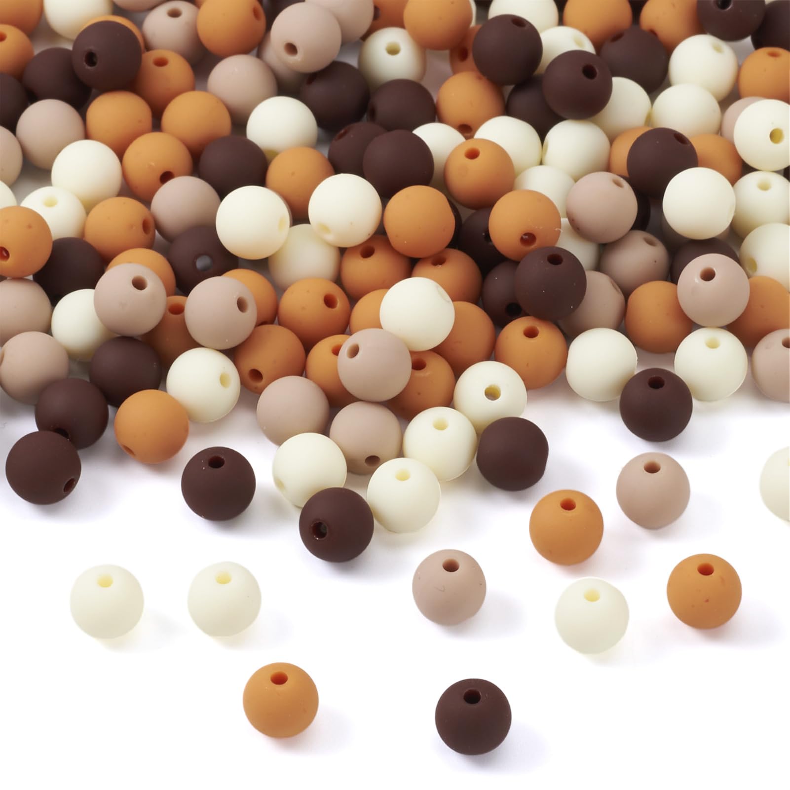Perline rotonde in silicone, lotto misto, perline in silicone