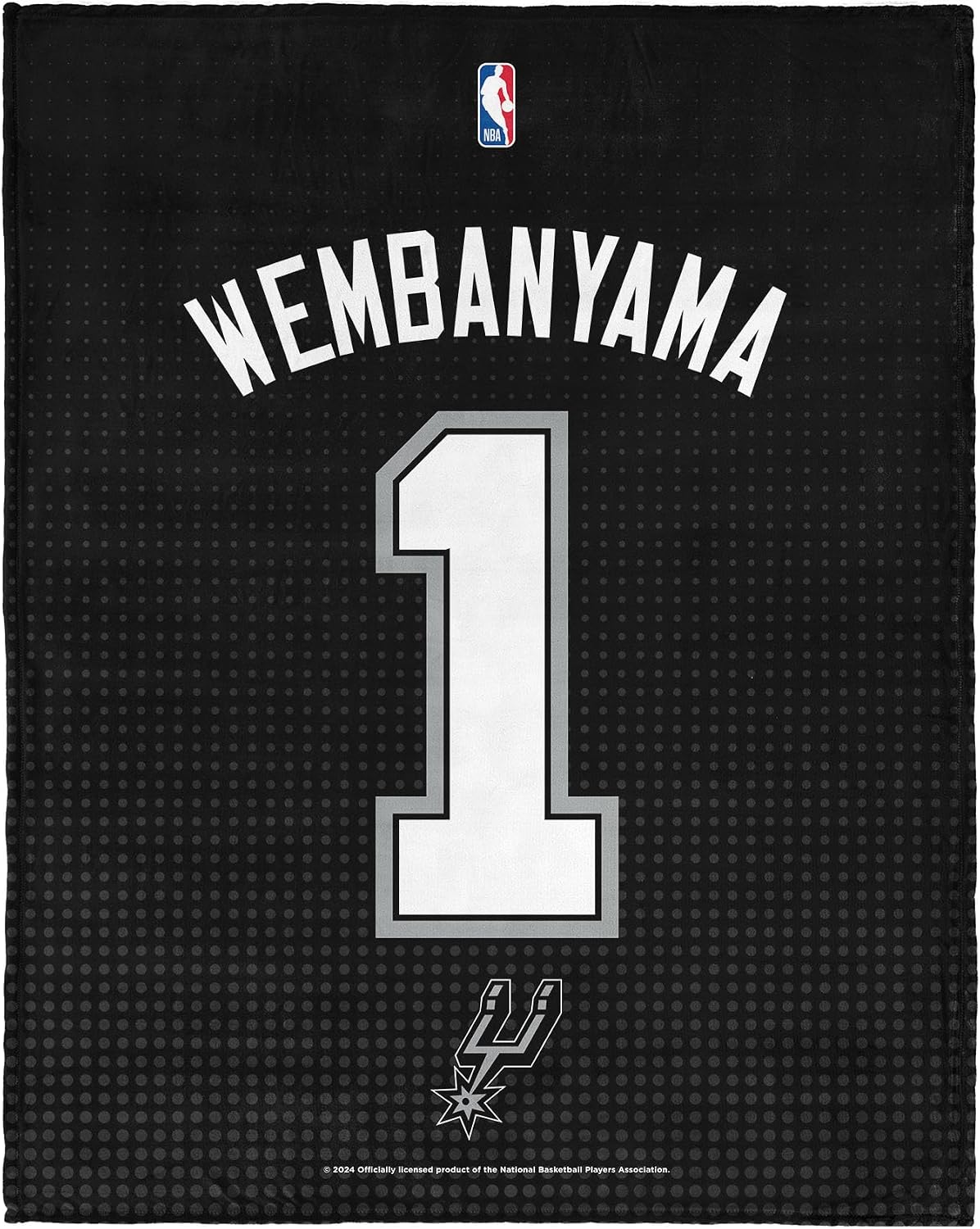 Victor Wembanyama San Antonio Spurs NBA Officially Licensed 46" x 60" Player Jersey Throw Blanket – Ultra Soft Fleece Blanket for Game Day, Couch, Bed & Travel