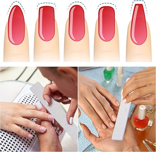 Miniatura 7 de 50 limas de uñas de grano 8080, uñas acrílicas, lima de esmeril, herramientas profesionales de arte de uñas para el hogar, salón, fuerte, doble cara