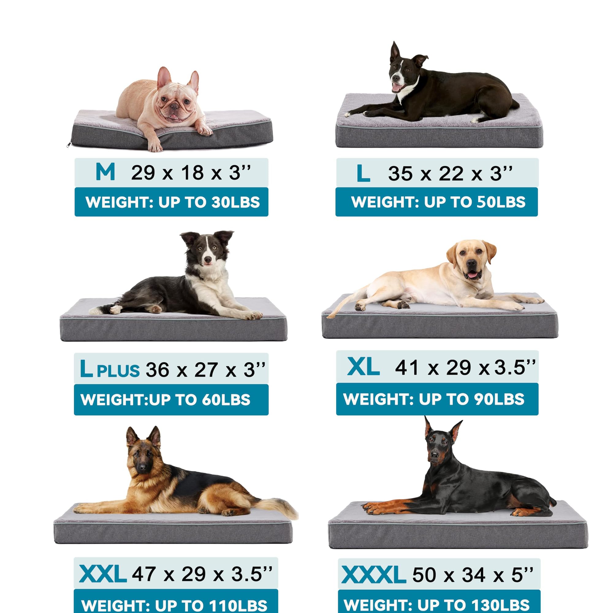 WATANIYA PET Memory Foam Large Dog Bed, Cooling Dog Beds for Large Dogs, Washable Orthopedic Pet Bed for Crate with Joint Relief Memory Foam, Waterproof Liner and Plush Cover (35’’x 22’’) - image 6