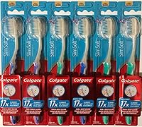Colgate SlimSoft Extra Soft Toothbrush for Sensitive Teeth & Gums, Compact Head, Pack of 6 - 48% Softer Bristles