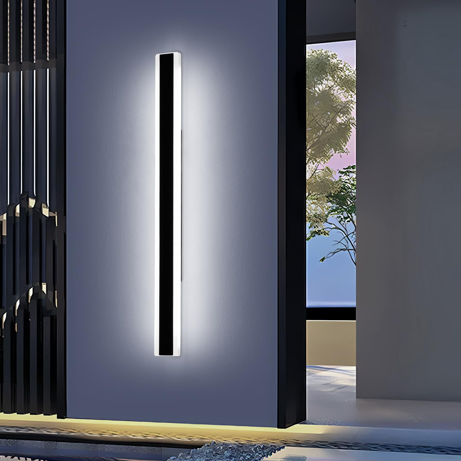 Outdoor Modern Wall Light 60CM, 18W 1100LM Long Strip Wall Sconce with 3000K Warm White Light, IP65 Rainproof Outside Porch Wall Fixture for Garden Patio Garage — view 51