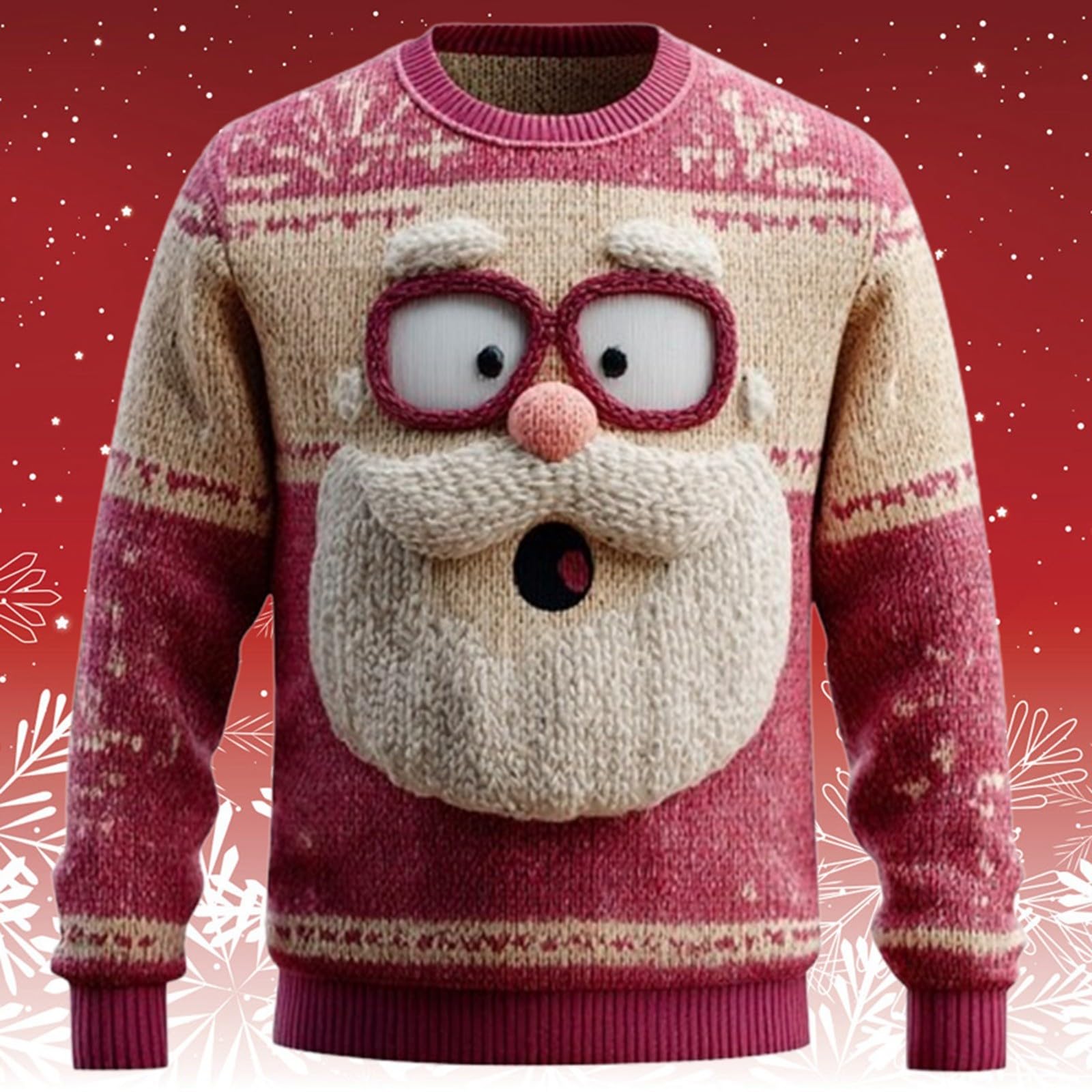 Herren Weihnachtspullover Strick Weihnachten Pullover Merry Christmas Tops Rundhals Langarm Sweatshirt Sweat Weihnachtsparty Style Pulli Weihnachtspulli Classic Sweatshirts Lustig Männer Oberteile