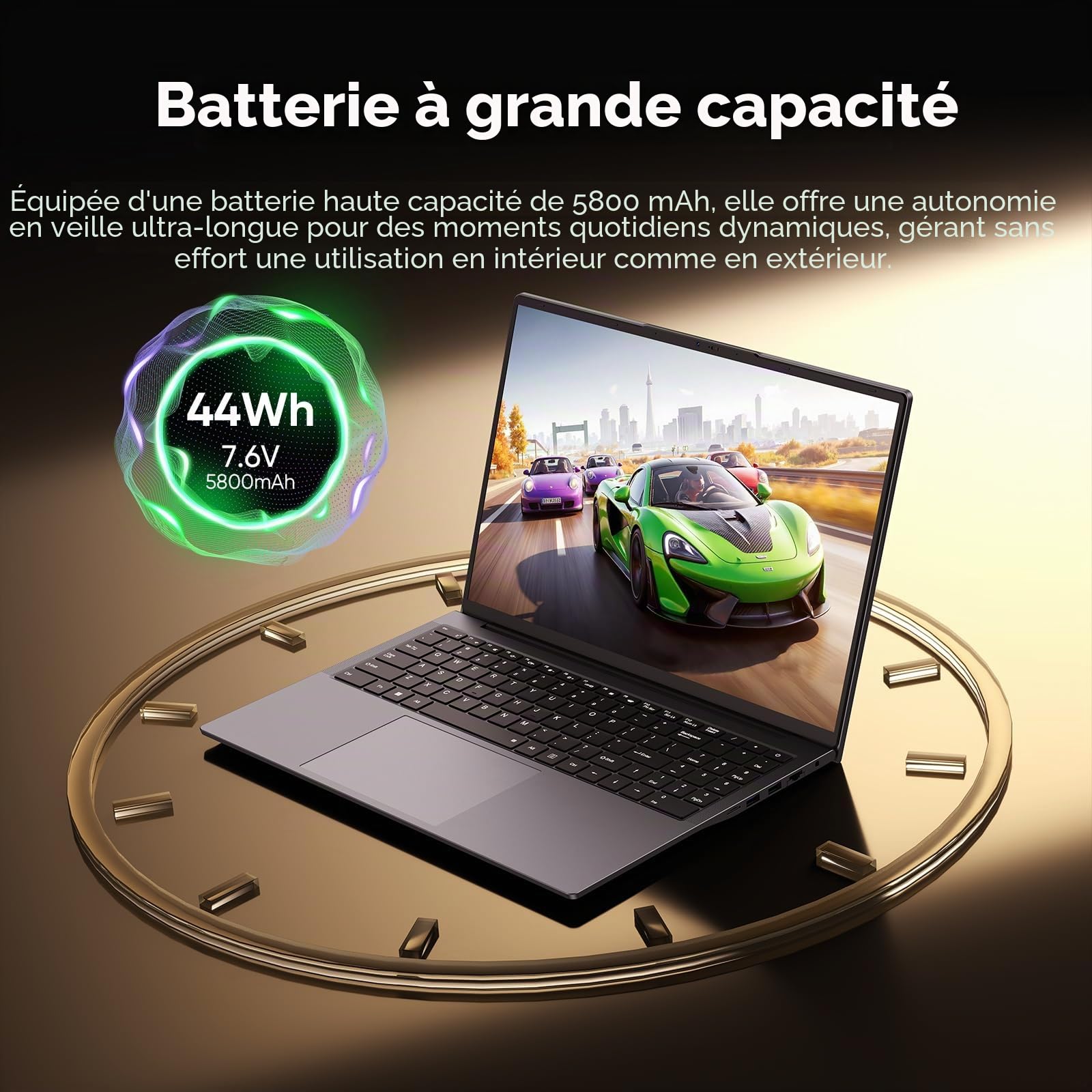 16" Ordinateur Portable Gamer-Core i5-8210Y(Jusqu'à 3,6 GHz),16GB RAM,256GB SSD,FHD 1920x1200 16:10,Clavier rétroéclairé Wi-FI5 BT5.0,USB-A,HDMI,RJ45 Film Silicone AZERTY 44Wh (7.6V/5800MA)