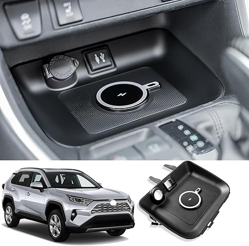 Xipoo Compatible con cargador inalámbrico Toyota RAV4 2019-2023, bandeja de carga, consola central, almohadilla de carga inalámbrica de teléfono
