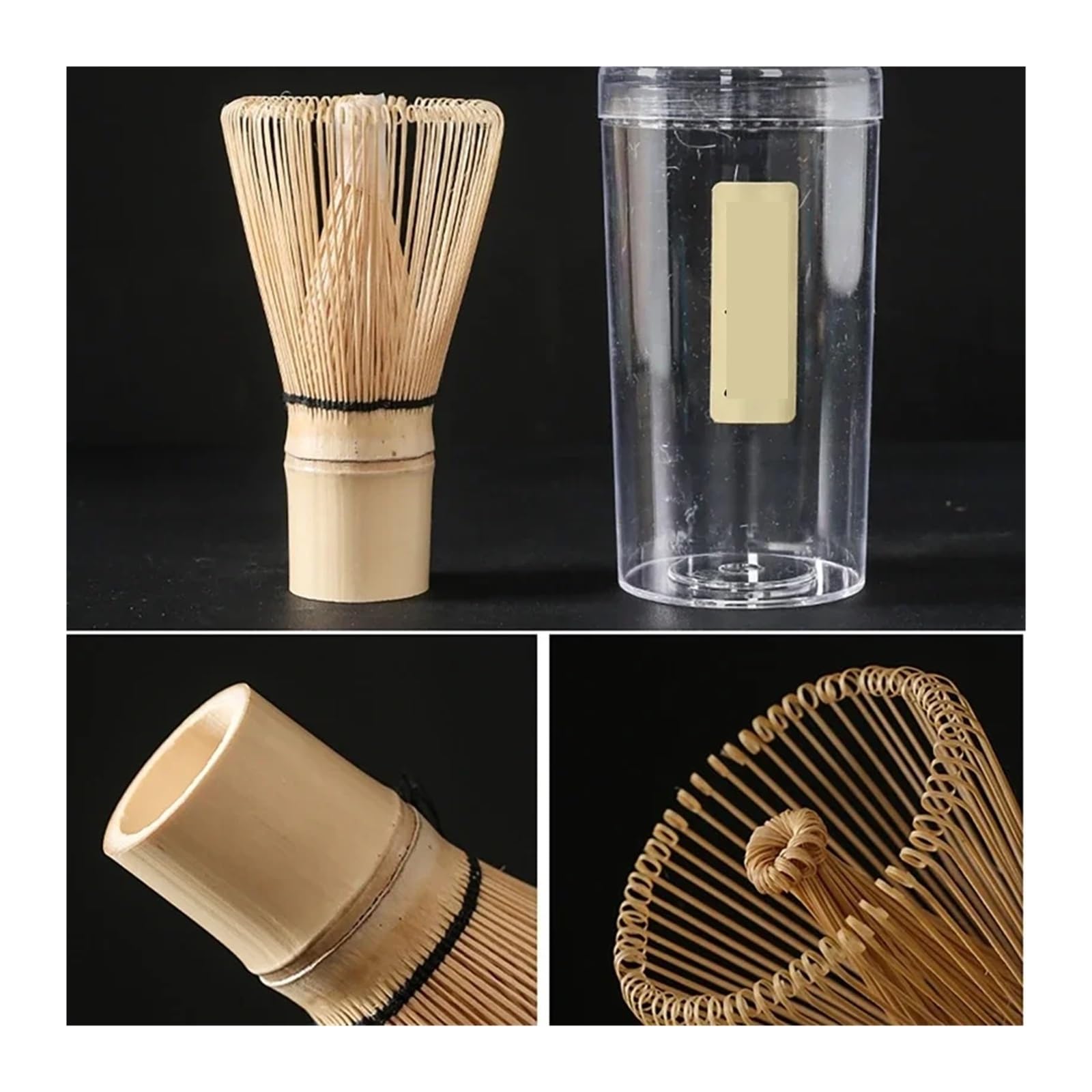 Juego de té Matcha 4/7 Uds., batidor bambú, cuchara, tazón vidrio, Kit herramientas for hacer hecho a mano for interiores tradicionales(11)